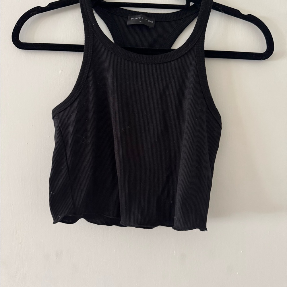 Black Ribbed Tank Top